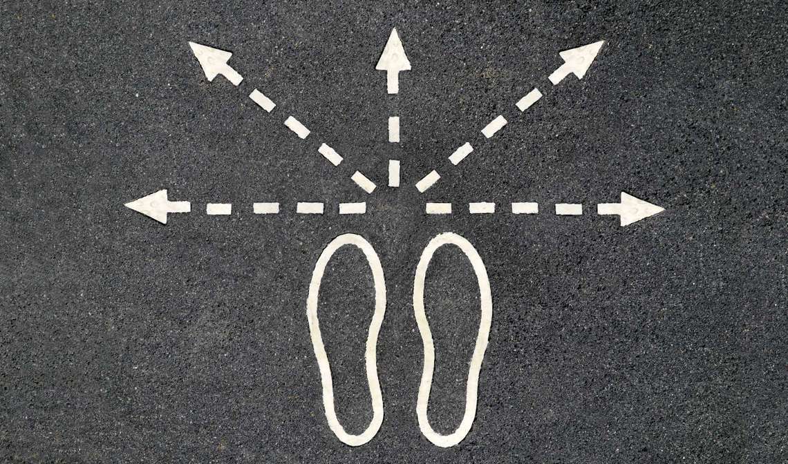 Footsteps in different career paths